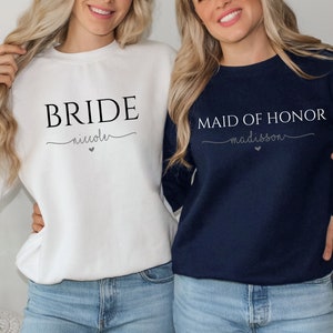 Personalized Gift for Bride, Bridal Party Gift, Custom Sweatshirt, Bridesmaid Shirt, Bridesmaid proposal, Custom Sweater, Bridal Shower Gift image 6