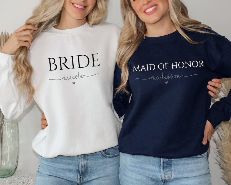 Personalized Gift for Bride, Bridal Party Gift, Custom Sweatshirt, Bridesmaid Shirt, Bridesmaid proposal, Custom Sweater, Bridal Shower Gift image 6