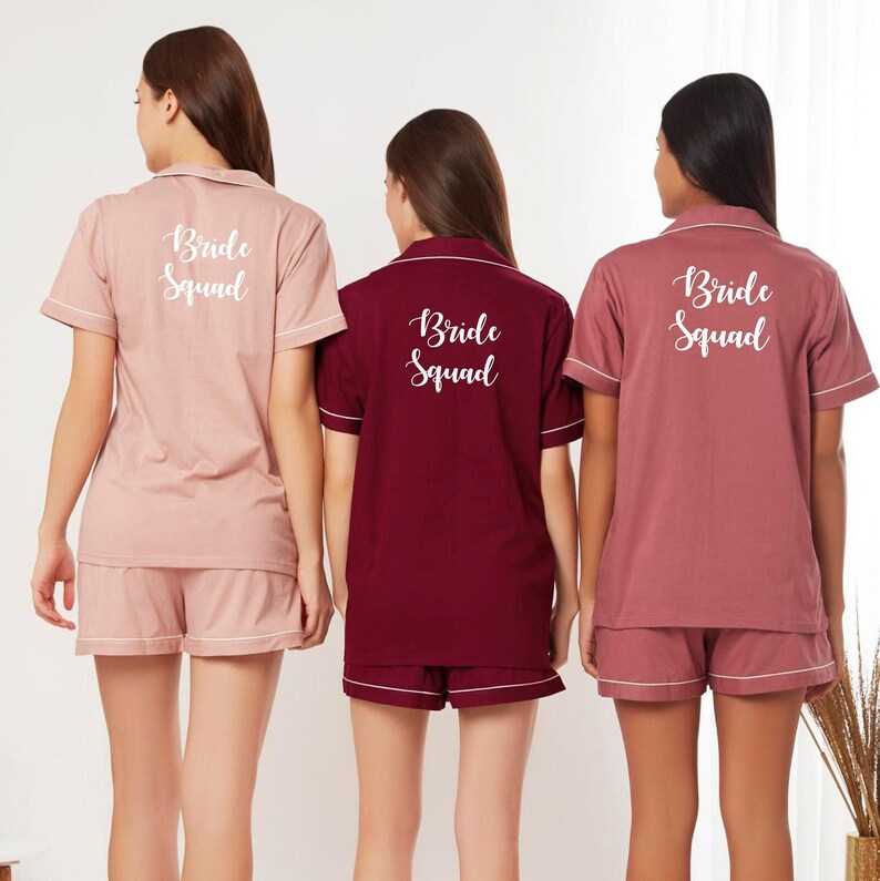 100 Cotton Pajama Set Bridesmaid Pajama Set Bridesmaid Etsy