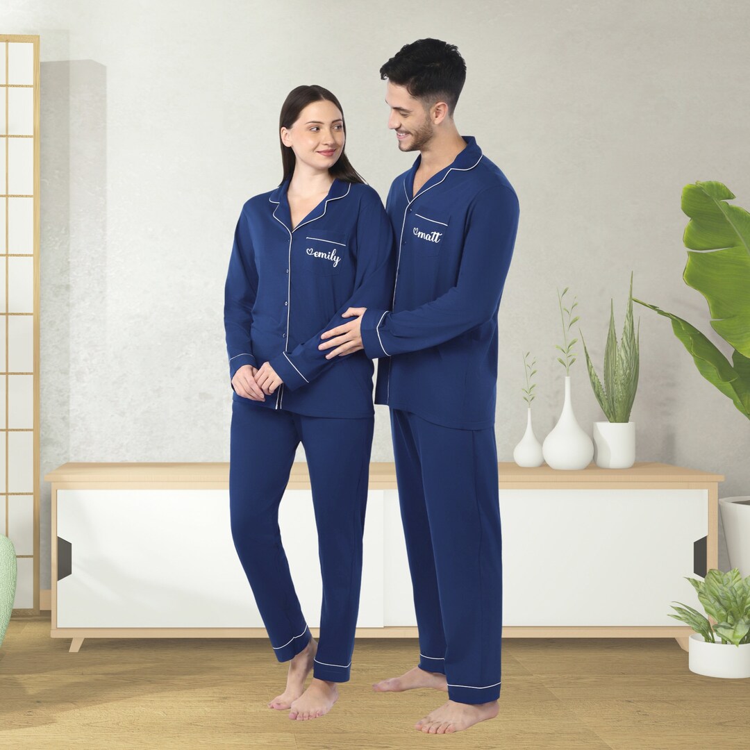 Cotton Pajama Set, Couples Gift, Matching Couples Pajamas, Matching