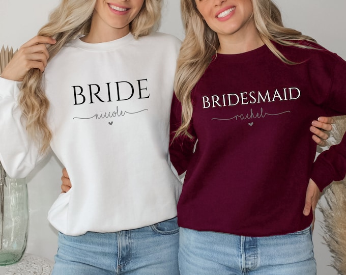 Personalized Gift for Bride, Bridal Party Gift, Custom Sweatshirt, Bridesmaid Shirt, Bridesmaid proposal, Custom Sweater, Bridal Shower Gift