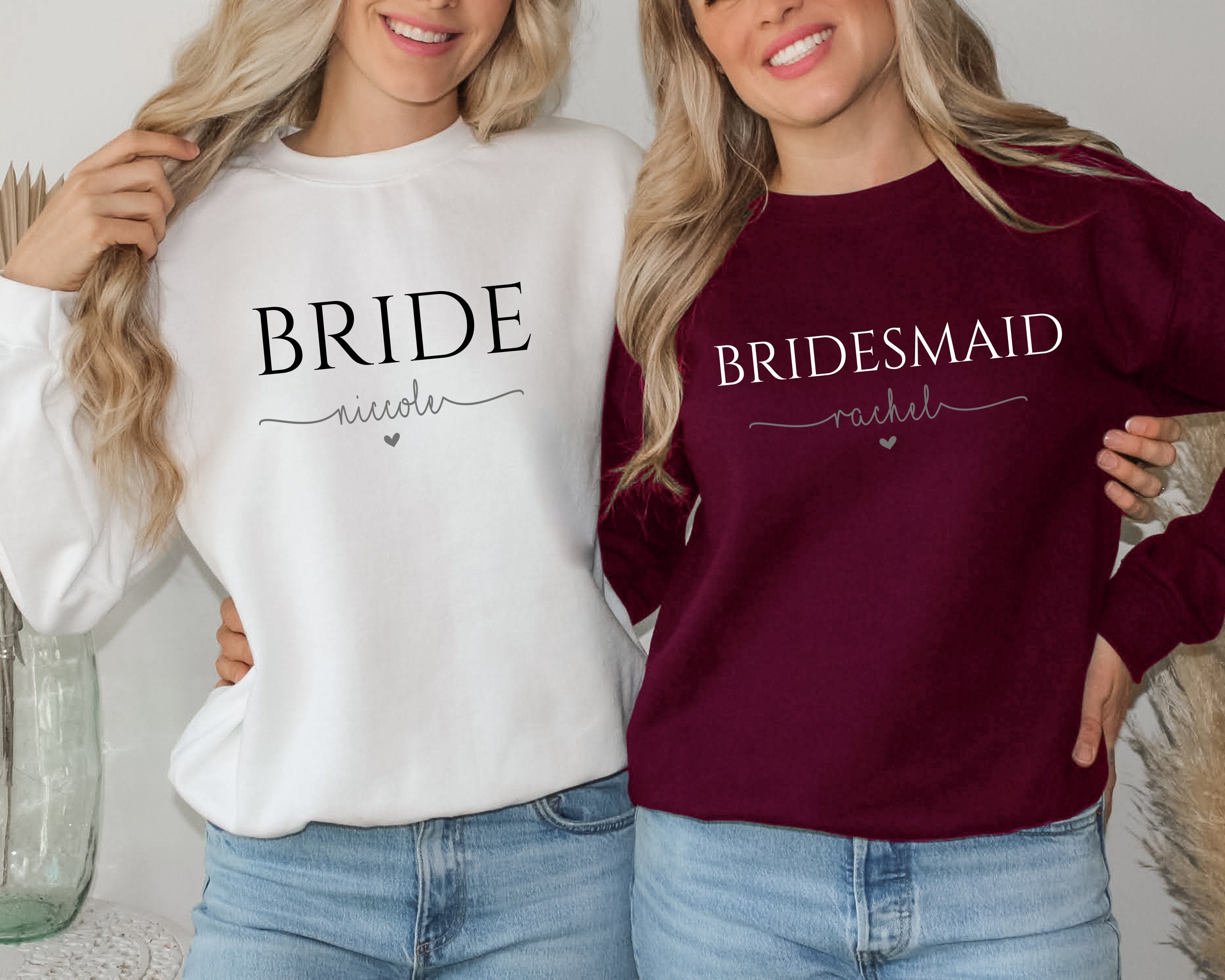 Personalized Gift for Bride Bridal Party Gift Custom Sweatshirt Bridesmaid Shirt Bridesmaid Proposal Custom Sweater Bridal Shower Gift Etsy