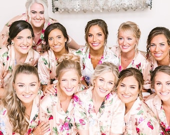 Pijamas para damas de honor / Conjunto de pijama para damas de honor / Regalos para damas de honor / Pijamas de satén / Conjunto de pijama / Blossom