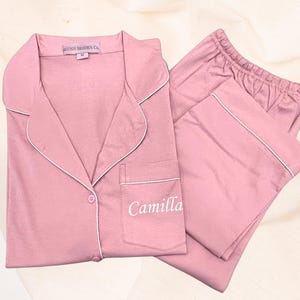 Soft Bridesmaid Pajamas, Bridesmaid pjs, Wedding Party Pajamas, Personalized Pajama, Bridal Party Pjs, Bridesmaid Proposal gift, Embroidered