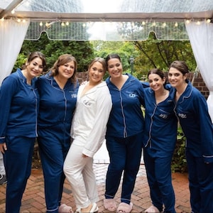 Softest Wedding Party Pajamas - Bridal Party Gifts - Bridesmaid Gifts - Bachelorette Party Gifts - Personalized Gifts - Navy pajama