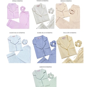 100% COTTON Striped Pajamas Bridesmaids Long Pants Pajama, Personalized Bridesmaid Pajama Set, Bridesmaid Pajama, Bridesmaid Gift image 13