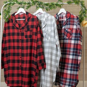 Camisas de dama de honor a cuadros grises, franela para dama de honor, franelas para dama de honor, camisas estilo boyfriend a cuadros grises, camisa de dormir, pijamas para damas de honor imagen 4