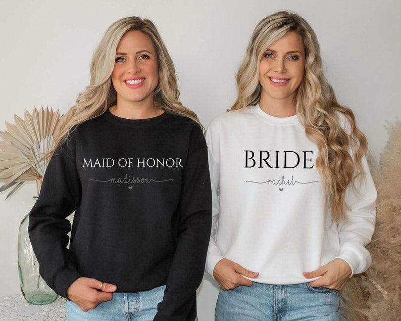 Personalized Gift for Bride, Bridal Party Gift, Custom Sweatshirt, Bridesmaid Shirt, Bridesmaid proposal, Custom Sweater, Bridal Shower Gift image 7