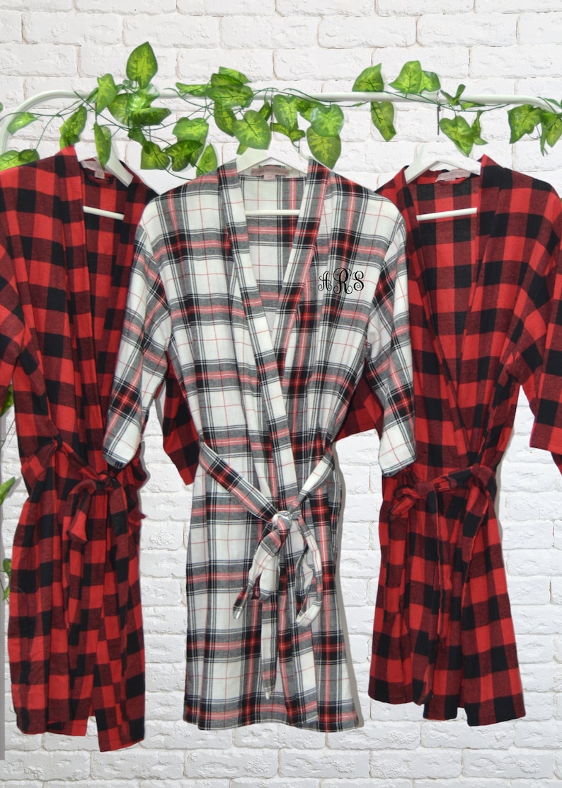 Bridesmaid Flannel Robes Bridesmaid Robe Bridal Party Etsy