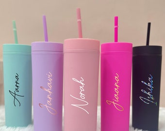 Vaso personalizado con paja, regalos de dama de honor, vasos de venta del viernes negro, vasos de Navidad, vaso flaco, regalo de ofertas de Cyber Monday