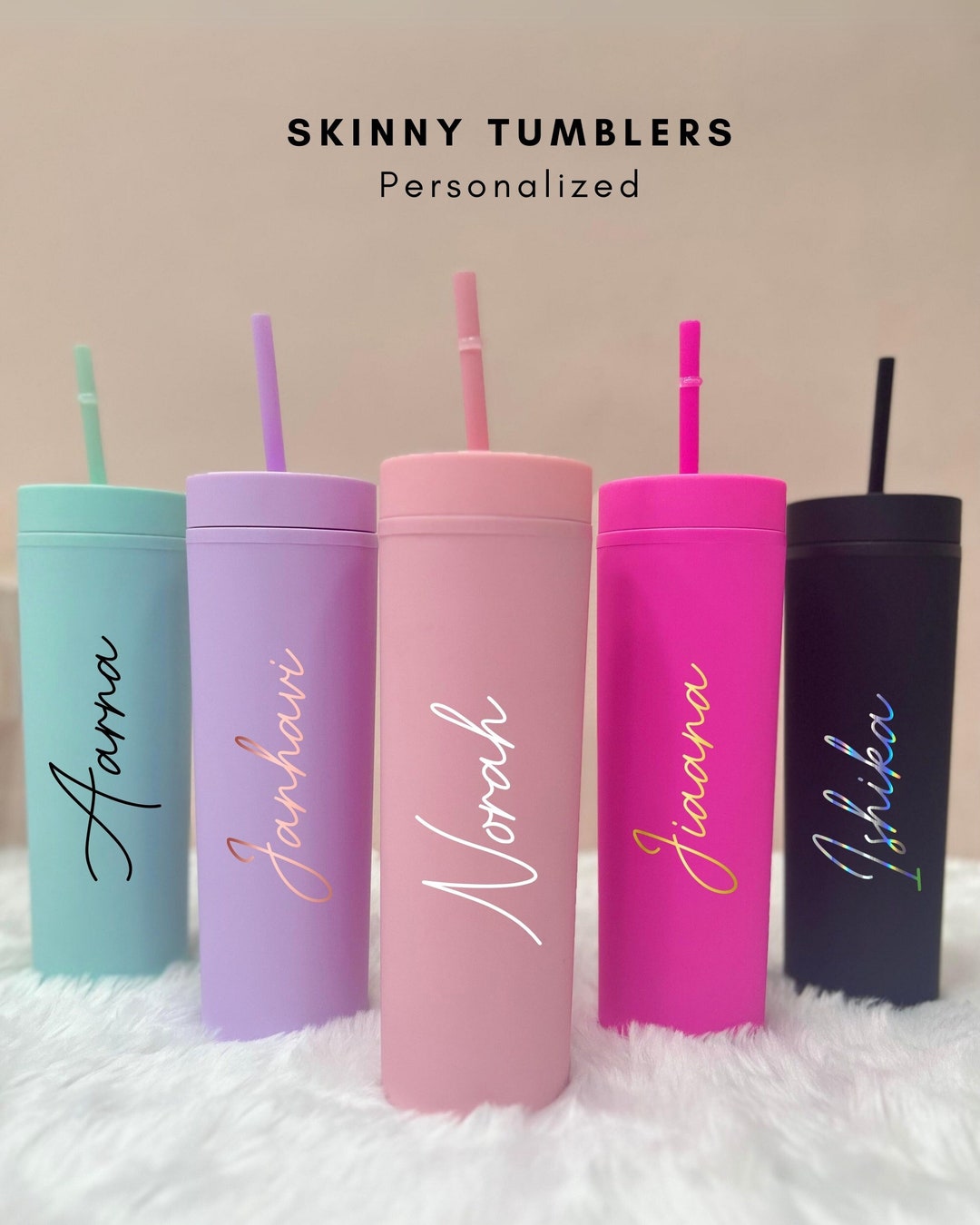 Personalized Tumblers With Lid and Straw, Pastel Tumblers, Bachelorette