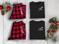 mr and mrs holiday pajamas, mr and mrs christmas pajamas, couple christmas pajamas, matching family christmas pajamas, matching pajamas product logo