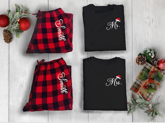 Mr and mrs christmas pajamas sale