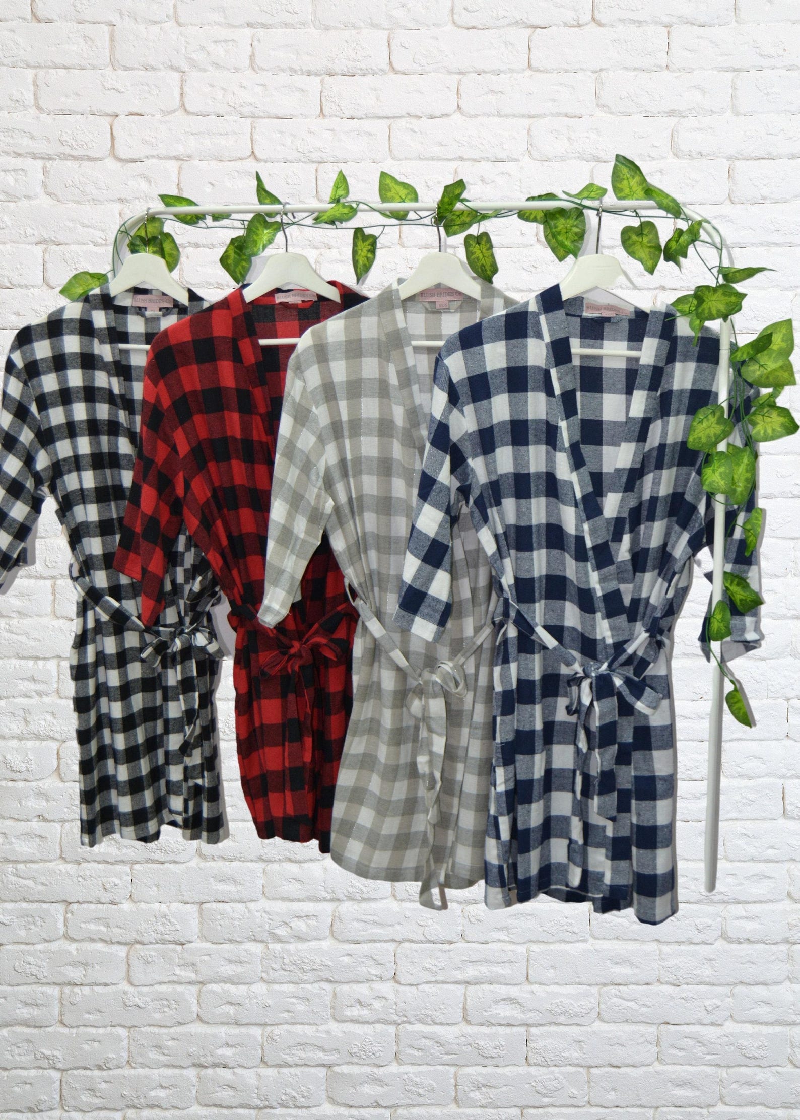 Flannel Robes, Bridesmaid Robes Flannel, Plaid Bridesmaid Robes ...