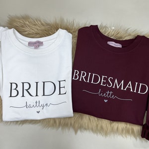 Personalized Gift for Bride, Bridal Party Gift, Custom Sweatshirt, Bridesmaid Shirt, Bridesmaid proposal, Custom Sweater, Bridal Shower Gift image 3