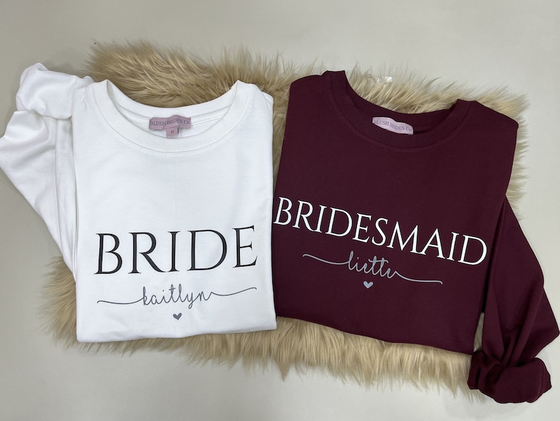 Personalized Gift for Bride, Bridal Party Gift, Custom Sweatshirt, Bridesmaid Shirt, Bridesmaid proposal, Custom Sweater, Bridal Shower Gift image 3