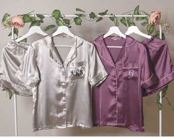 Brautjungfer Pyjama, Brautjungfer PJs, Brautjungfer Geschenk, Pyjama, Braut PJS, Braut Satin Shorts, Brautjungfer Geschenk, Brautjungfer PJ Set