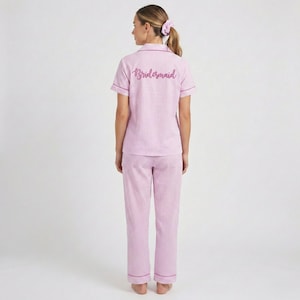 100% COTTON Striped Pajamas Bridesmaids Long Pants Pajama, Personalized Bridesmaid Pajama Set, Bridesmaid Pajama, Bridesmaid Gift image 6