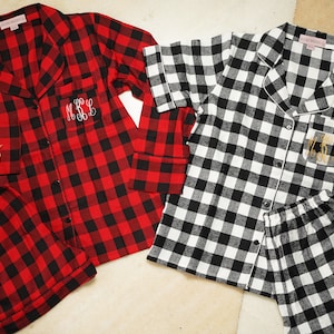 Family Monogrammed Christmas pajamas/ Monogrammed PJs/ Pajama Pants/ Monogrammed Shirt/ Holiday Pajamas/ Christmas PJs/ Flannel PJs