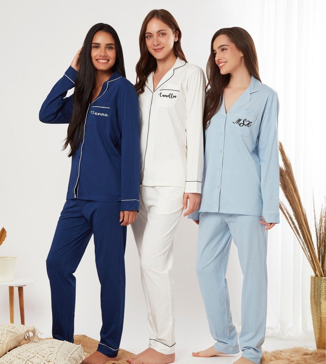 Cotton Pajama Set, Loungewear Set, Two Piece Set, Bridal Party Pajamas