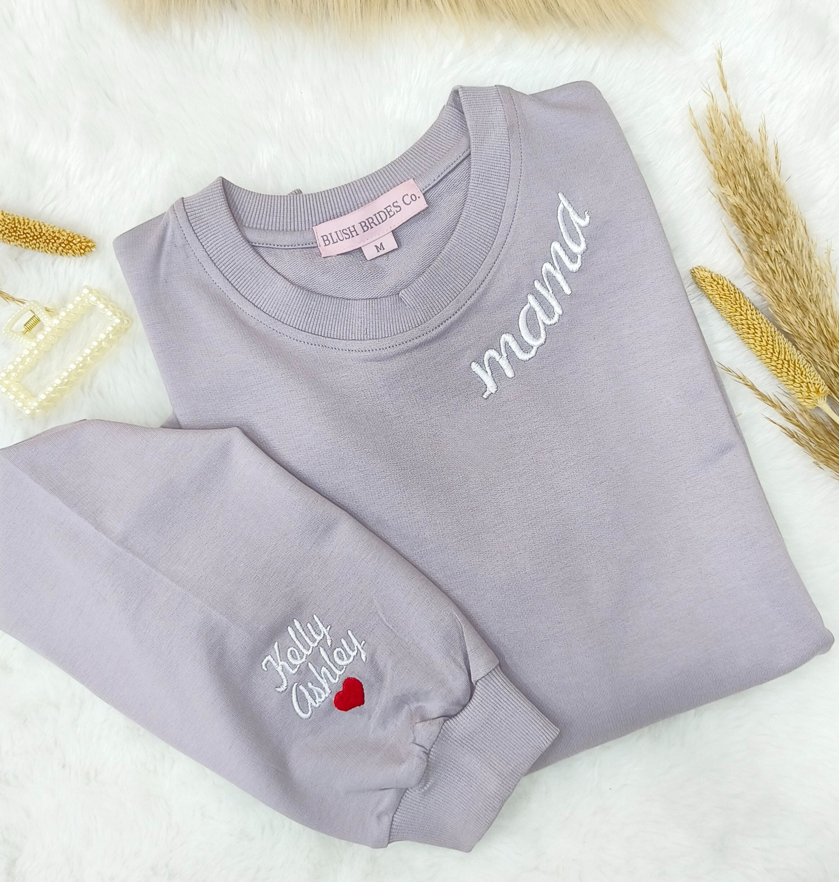 Custom Collar and Sleeve Embroidered Hoodie, Embroidered Mom mama Grandmother Hoodie with Kids Names Kids Names, Personalized Embroidered