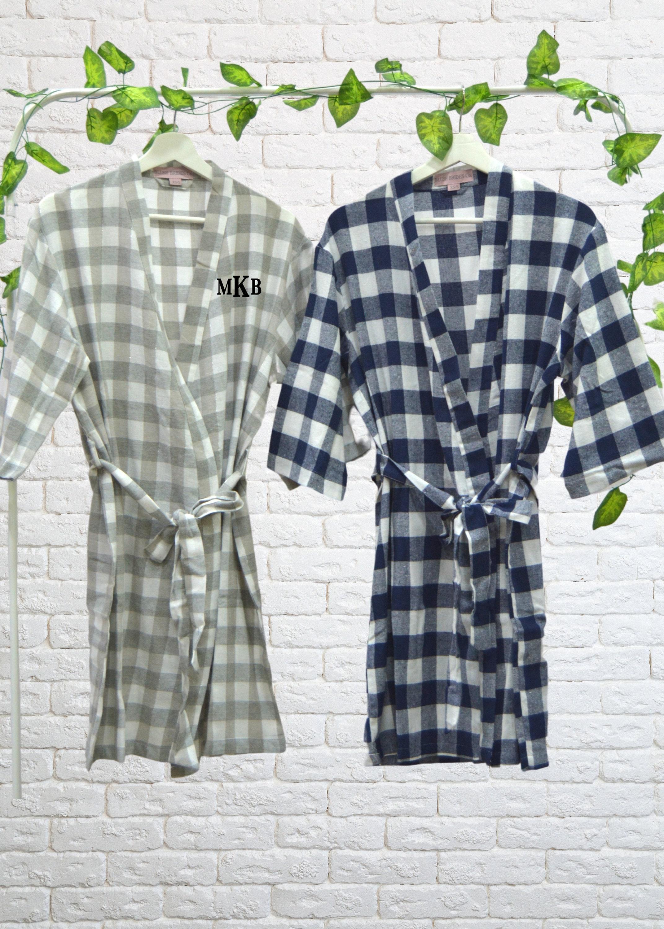 Flannel Robes, Bridesmaid Robes Flannel, Plaid Bridesmaid Robes ...