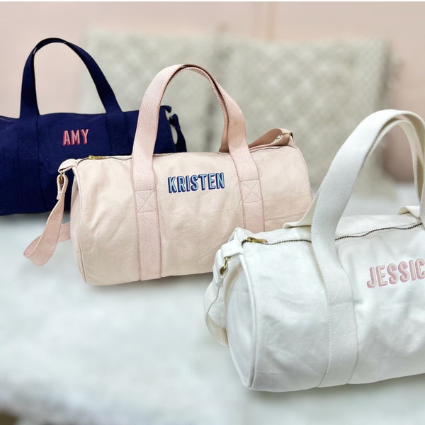 Personalized Duffle Bag, Monogrammed Weekender Bag, Bridesmaid Gift, Bridal Shower Gift, Women Duffle Bag, Gym Bag, Camp Bag, Overnight Bag