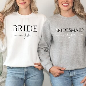 Personalized Gift for Bride, Bridal Party Gift, Custom Sweatshirt, Bridesmaid Shirt, Bridesmaid proposal, Custom Sweater, Bridal Shower Gift image 5