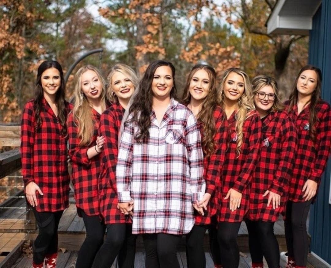 Custom Ladies Flannel / Bridesmaid Plaid Shirt / Flannel Shirt - Hong Kong