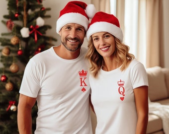 Couples Tshirts, Funny Christmas, King and Queen, His and Hers, Matching Pajamas, Family Christmas Shirt, Christmas Pajamas, Holiday Pajamas