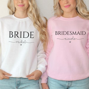 Personalized Gift for Bride, Bridal Party Gift, Custom Sweatshirt, Bridesmaid Shirt, Bridesmaid proposal, Custom Sweater, Bridal Shower Gift image 4