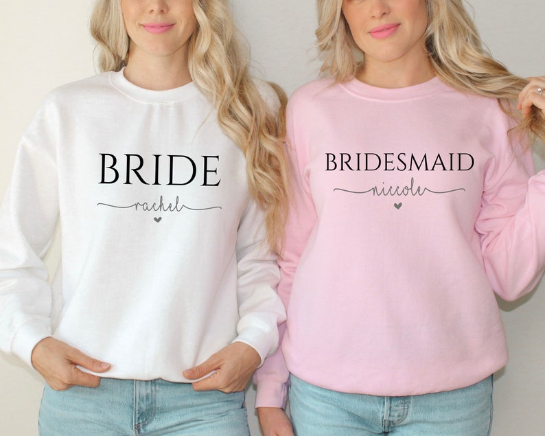 Personalized Gift for Bride, Bridal Party Gift, Custom Sweatshirt, Bridesmaid Shirt, Bridesmaid proposal, Custom Sweater, Bridal Shower Gift image 4