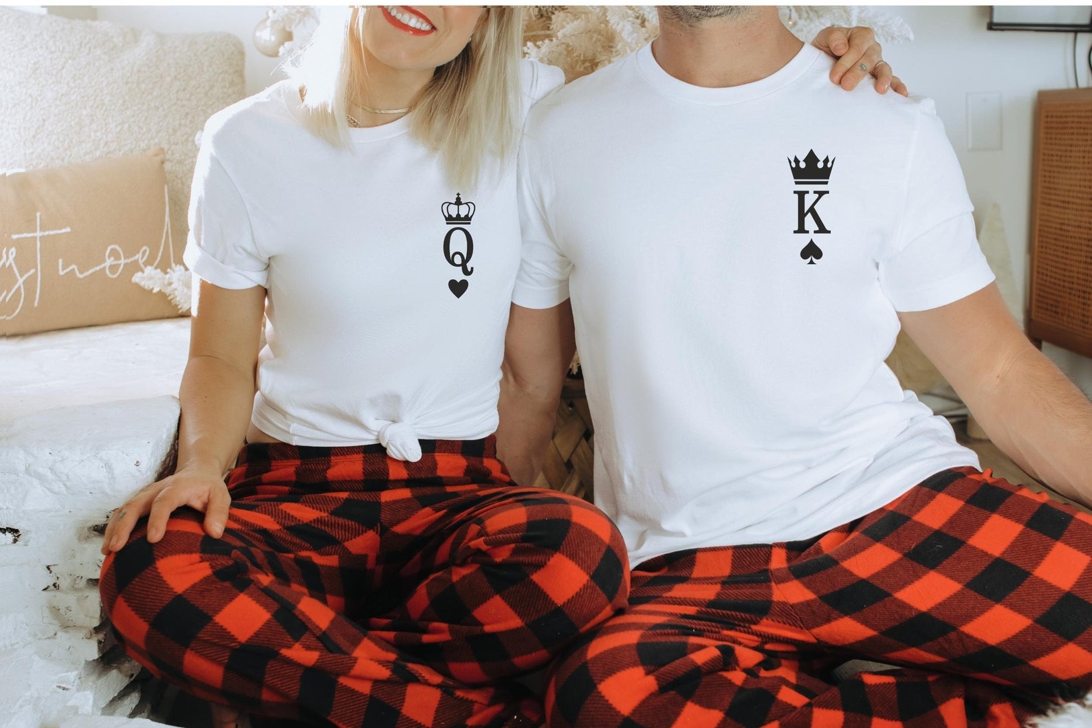 King and Queen Pyjamas Couples Pyjamas Matching Pyjamas Etsy