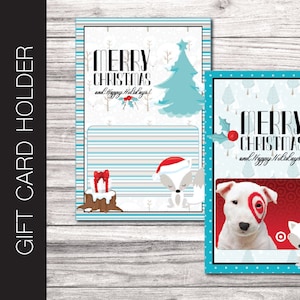 Porte-cartes cadeau imprimable pour Noël. Renard blanc. Joyeux Noël ! Téléchargement instantané. Message personnalisé.