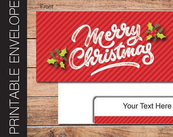 Printable CHRISTMAS Envelope for Gift Tickets, Vouchers, Boarding Passes and Money. Digitally Editable Instant Download
