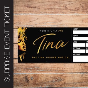 TINA Broadway Überraschungskarte. Bearbeitbares Musiktheater Faux Event Eintritt Souvenir Andenken. PdF Sofortiger digitaler Download.