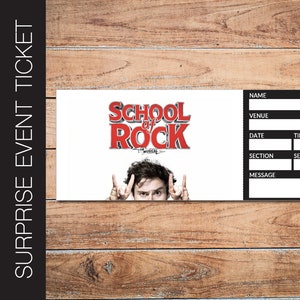 Druckbare SCHOOL Of ROCK Broadway Überraschungskarte. Bearbeitbares Musiktheater Faux Event Eintritt Souvenir Andenken. PDF Sofortdownload.