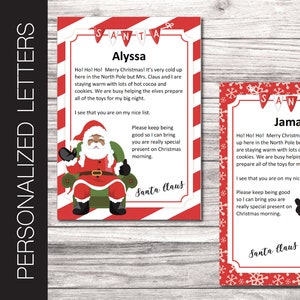 Carta personalizada imprimible de Papá Noel. Carta de Navidad. PDF con texto editable.