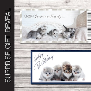 Printable NEW KITTEN / CAT Surprise Gift Reveal Coupon. Instant Printable Digital Pdf.