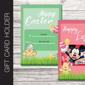 Printable OSTERN Geschenkkartenhalter. Ostertiere Themed bearbeitbare Geschenkkarte für Kinder, Lehrer oder in Osterkörben.  Digitales PDF.