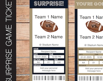 Bearbeitbar LOSAngels Colors Football Spiel Geschenk offenbaren Ticket.  Bearbeitbarer Sofortiger Download.