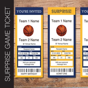 Bearbeitbar INDIANA Colors Basketball Game Gift Reveal Ticket.  Bearbeitbarer Sofortiger Download.