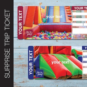 Printable BOUNCE HOUSE Surprise Gift Reveal Ticket. Admission Pass. Printable Ticket. Trip Ticket. Event Stub. PdF Instant Download