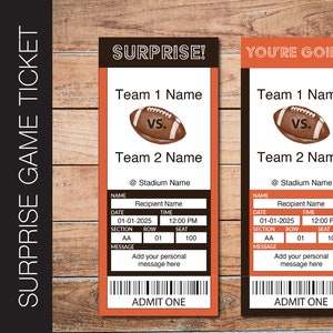 Bearbeitbar CLEVELAND Farben Fußballspiel Geschenk offenbaren Ticket.  Bearbeitbarer Sofortiger Download. Orange Schwarz Weiß Karten