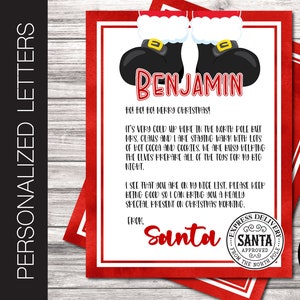 Carta personalizada editable de PAPÁ NOEL. Correo del Polo Norte. Nochebuena. 21,5 x 28 cm. Enviar por correo electrónico o imprimir. Plantilla Corjl.