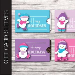 PERSONALISIERTE PERSONALISIERTE Weihnachtsgeschenkkarten-Hülle / Umschlag. Fröhliche Feiertage! Persönliche Botschaft auf der Rückseite.  Digital bearbeitbarer Sofortdownload