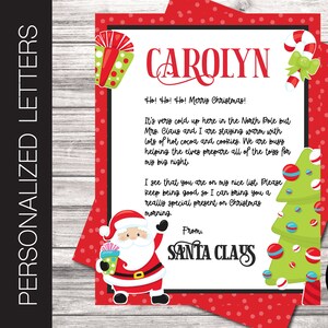 Carta personalizada editable de PAPÁ NOEL. Correo del Polo Norte. Nochebuena. 21,5 x 28 cm. Enviar por correo electrónico o imprimir. Plantilla Corjl.
