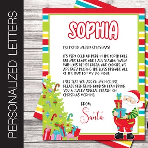 Carta personalizada editable de PAPÁ NOEL. Correo del Polo Norte. Nochebuena. 21,5 x 28 cm. Enviar por correo electrónico o imprimir. Plantilla Corjl.