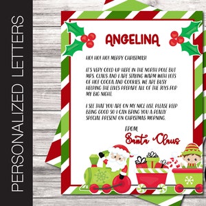 Carta personalizada editable de PAPÁ NOEL. Correo del Polo Norte. Nochebuena. 21,5 x 28 cm. Enviar por correo electrónico o imprimir. Plantilla Corjl.