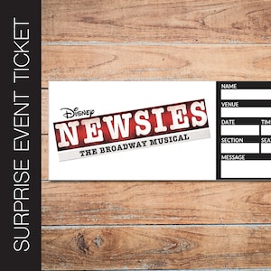 Druckbare NACHRICHTEN Broadway Überraschungskarte. Bearbeitbares Musiktheater Faux Event Eintritt Souvenir Andenken. PDF Sofortdownload.